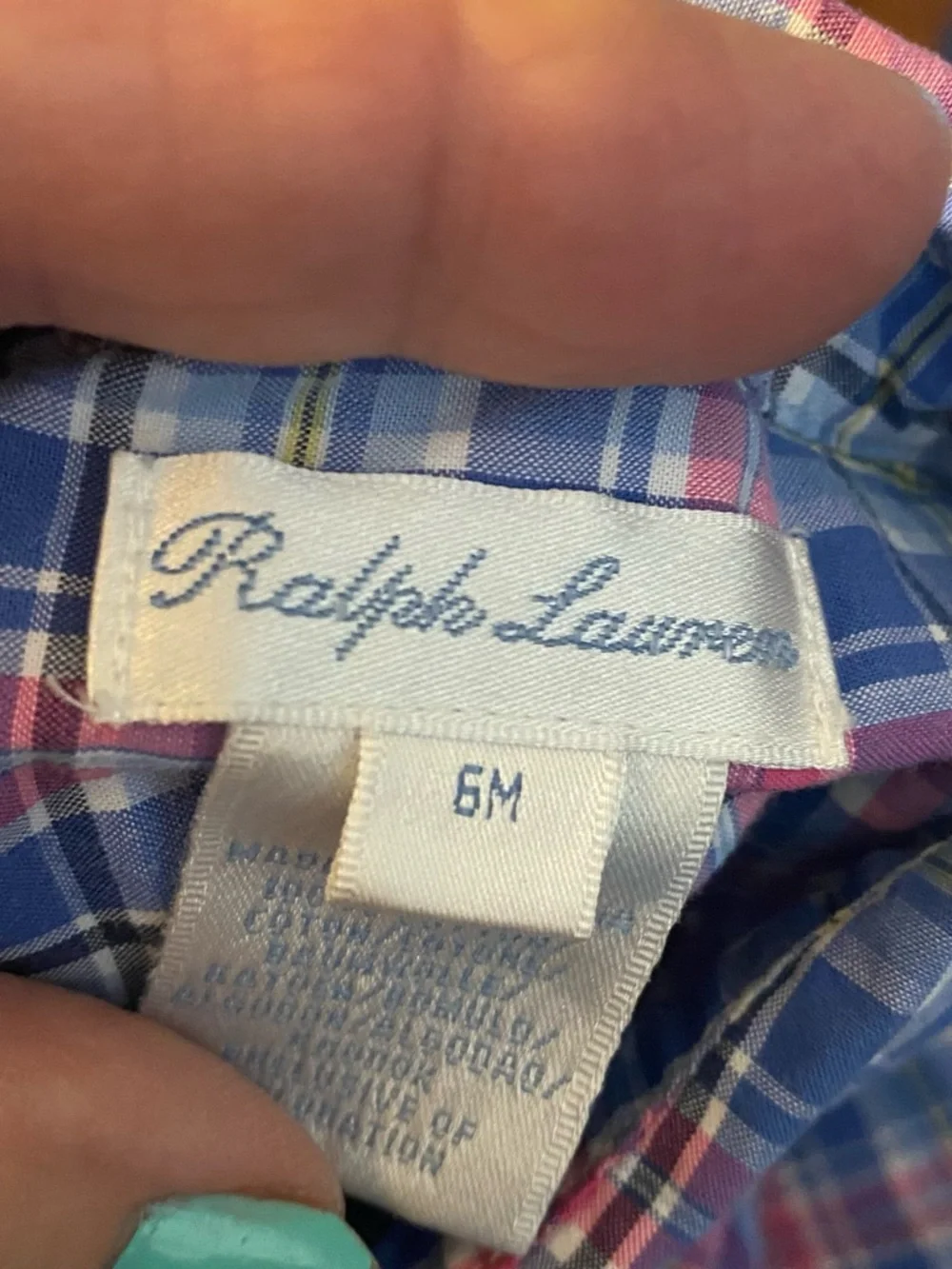 Ralph Lauren Baby Boy Plaid Short Sleeve Shortall Romper size 6 months